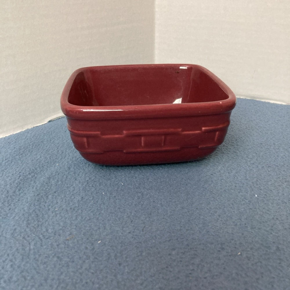 Longaberger Pottery Woven Traditions Paprika 5" Square Multi-Use Bowl